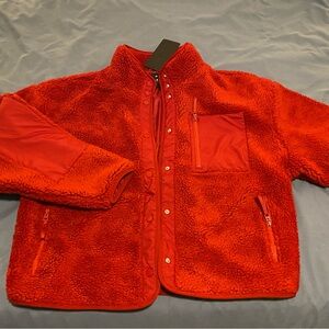 Fabletics Red Sherpa Jacket. Size L but fits like an XL.